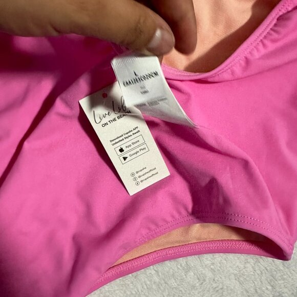 NWT cupshe X STASSIE Oasis Ruched Underwire One Piece Swimsuit size large - Picture 4 of 4